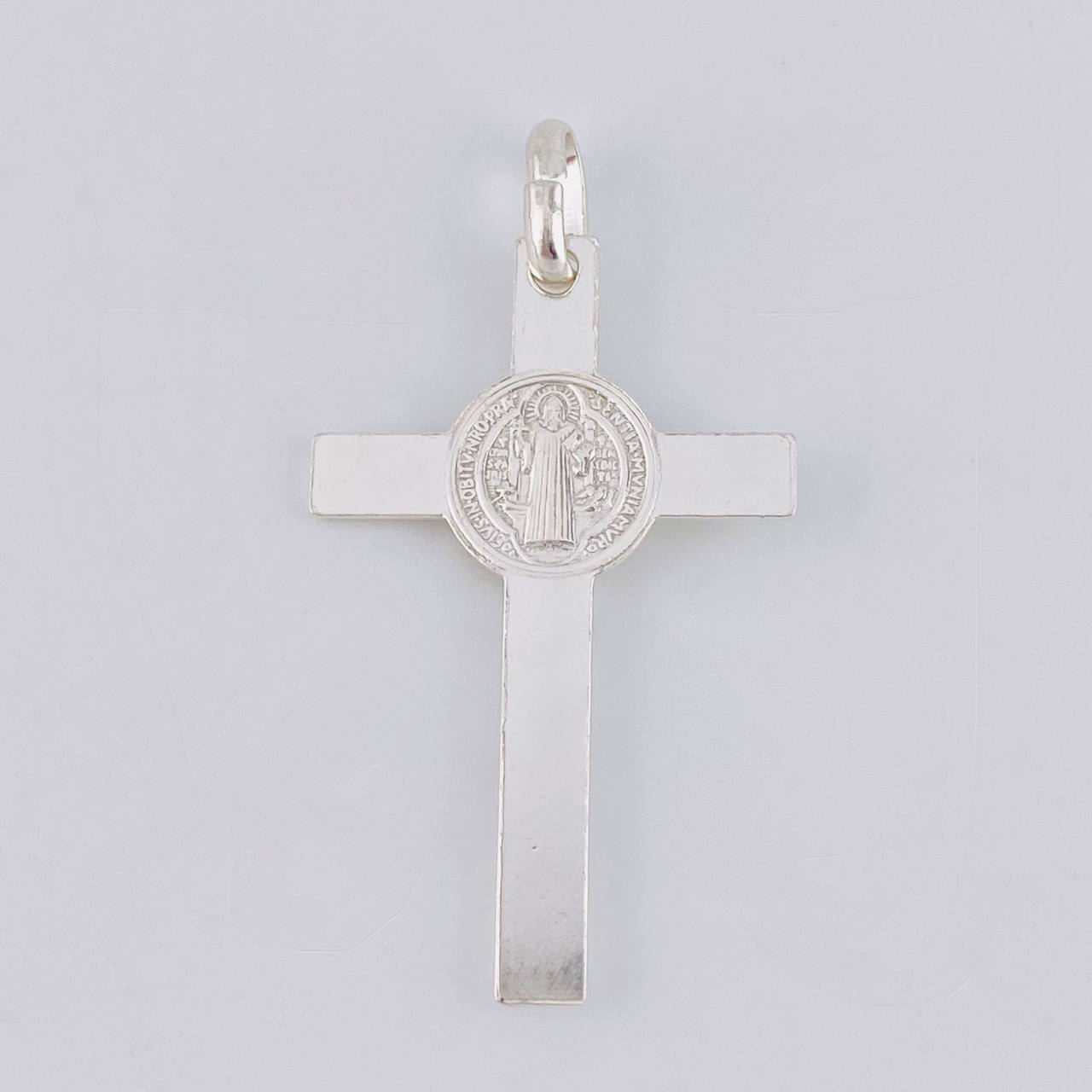 Dije Cruz Cristo San Benito 5.85 g / 5.1 cm Plata 925