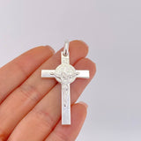 Dije Cruz Cristo San Benito 5.85 g / 5.1 cm Plata 925