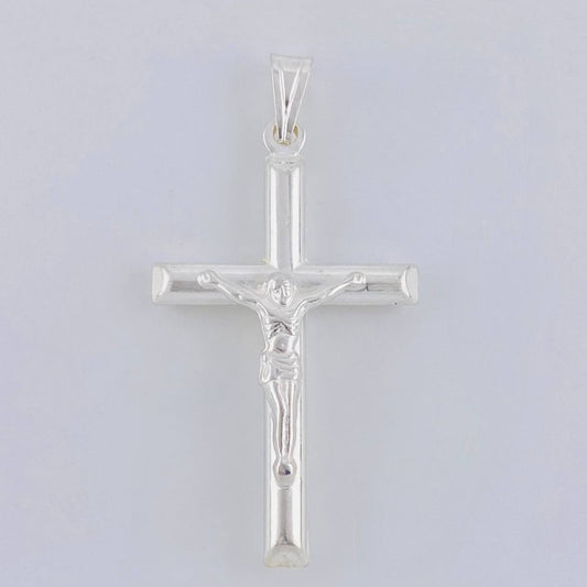 Dije Cruz Cristo Puntas Planas 3.15 g / 4.4 cm Plata 925