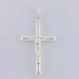 Dije Cruz Cristo Puntas Planas 3.15 g / 4.5 cm Plata 925