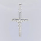 Dije Cruz Cristo Puntas Planas 3.15 g / 4.5 cm Plata 925