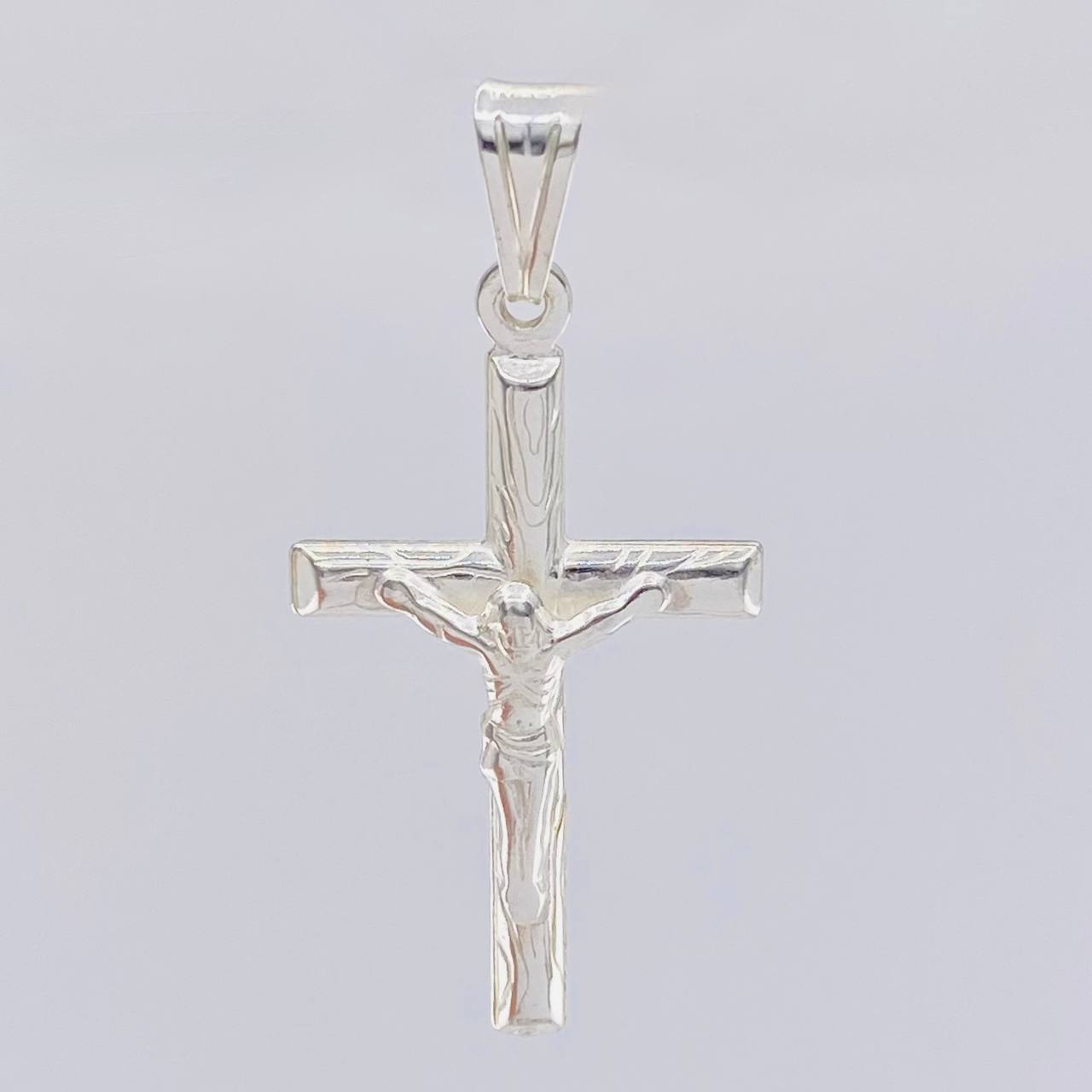 Dije Cruz Cristo Puntas Planas 3.2 g / 4.5 cm Plata 925