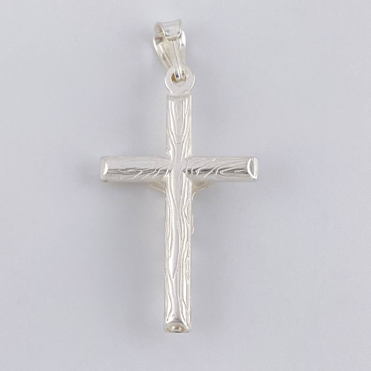 Dije Cruz Cristo Puntas Planas 3.2 g / 4.5 cm Plata 925