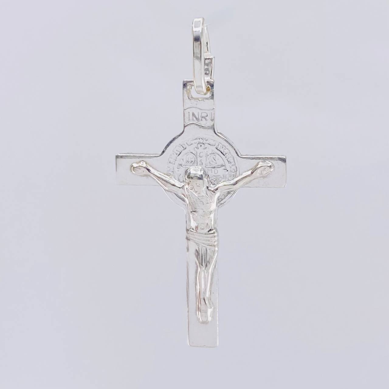 Dije Cruz Cristo San Benito 1.85 g / 3.4 cm Plata 925