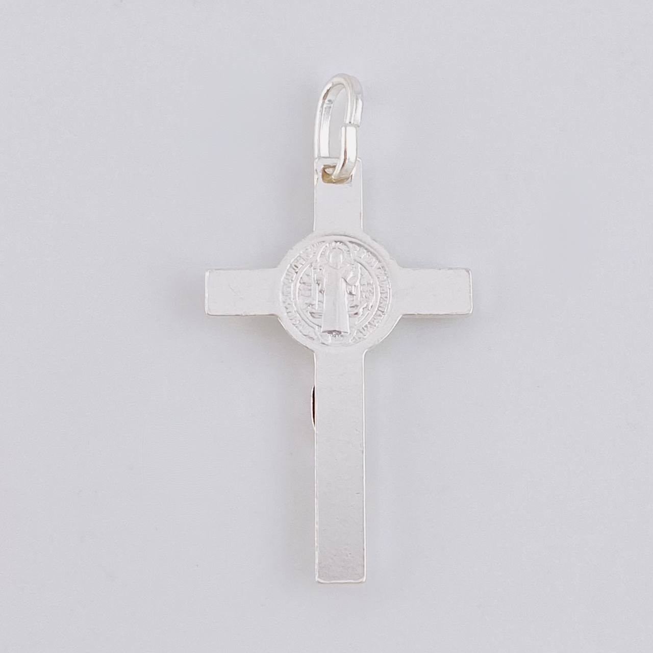 Dije Cruz Cristo San Benito 1.85 g / 3.4 cm Plata 925