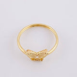 Anillo Mariposa Diamantada 1.1 g / T7 Oro Amarillo 18K