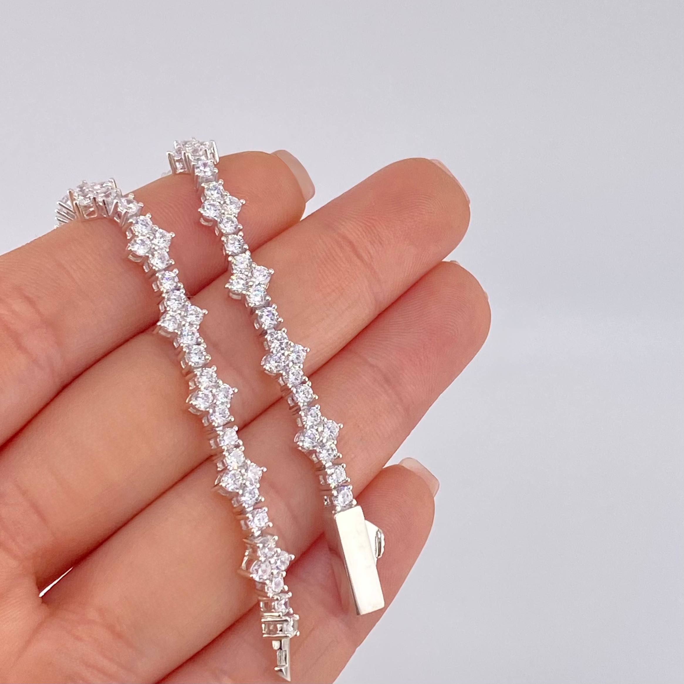 Pulso Borde De Estrella 10.6 g / 18.8 cm / 6.4 mm Plata 925