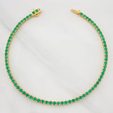 Pulso Tennis Esmeralda 2.55qts 9.2g / 21cm / 2.5mm Oro Amarillo 18K