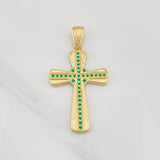 Dije Cruz Esmeraldas 35pts 14.25g / 6cm Oro Amarillo 18K