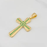 Dije Cruz Esmeraldas 35pts 14.25g / 6cm Oro Amarillo 18K