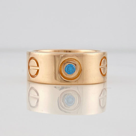 Anillo Tornillo Diamantes 12pts 10.95g / T7 1/4 Oro Rosa 18K