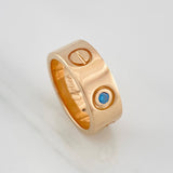 Anillo Tornillo Diamantes 12pts 10.95g / T7 1/4 Oro Rosa 18K
