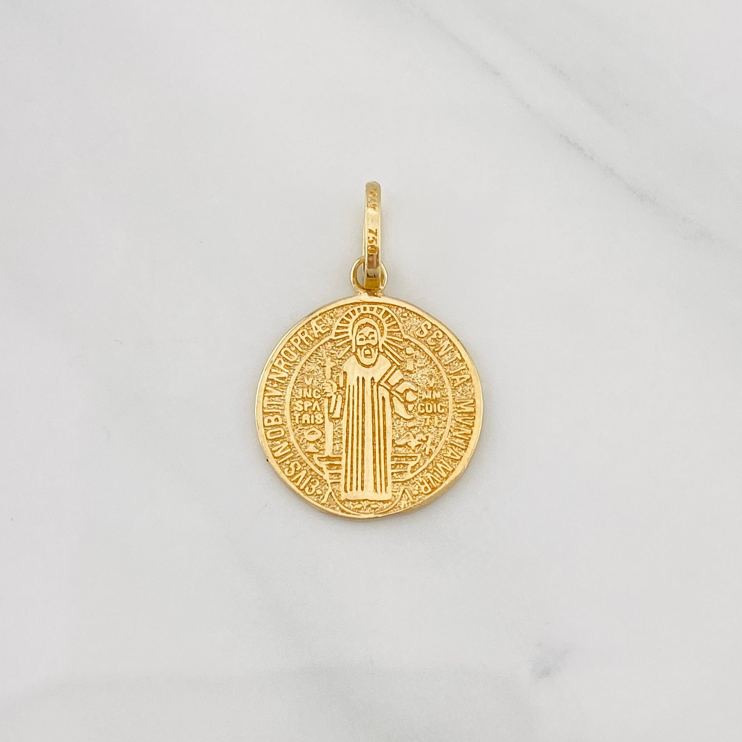 Dije Medalla San Benito 1.75g / 2.3cm Oro Amarillo 18K
