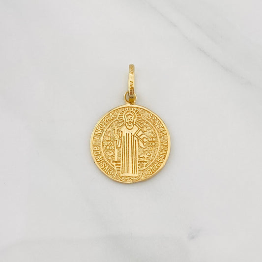 Dije Medalla San Benito 1.75g / 2.3cm Oro Amarillo 18K