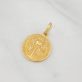 Dije Medalla San Benito 1.75g / 2.3cm Oro Amarillo 18K