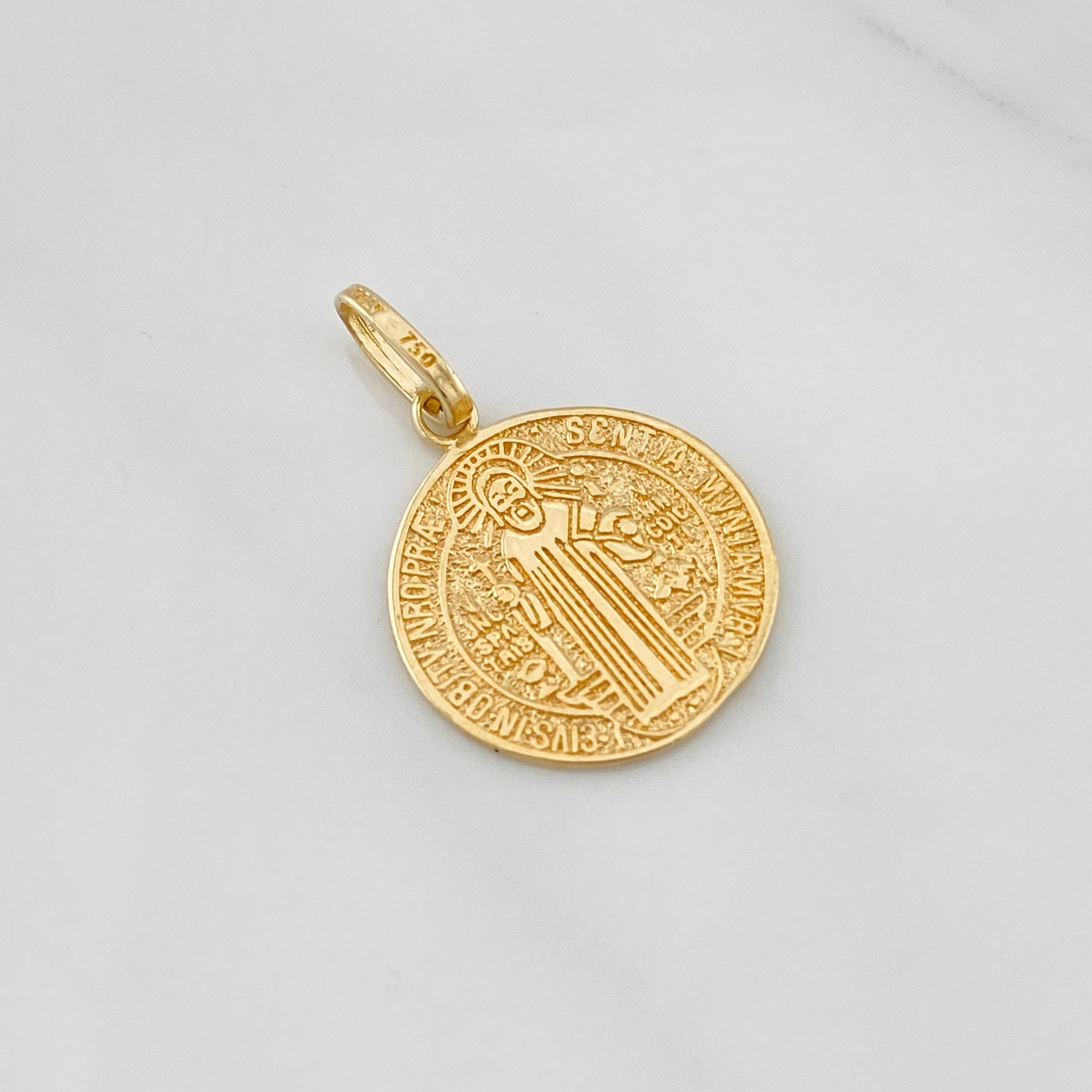 Dije Medalla San Benito 1.75g / 2.3cm Oro Amarillo 18K