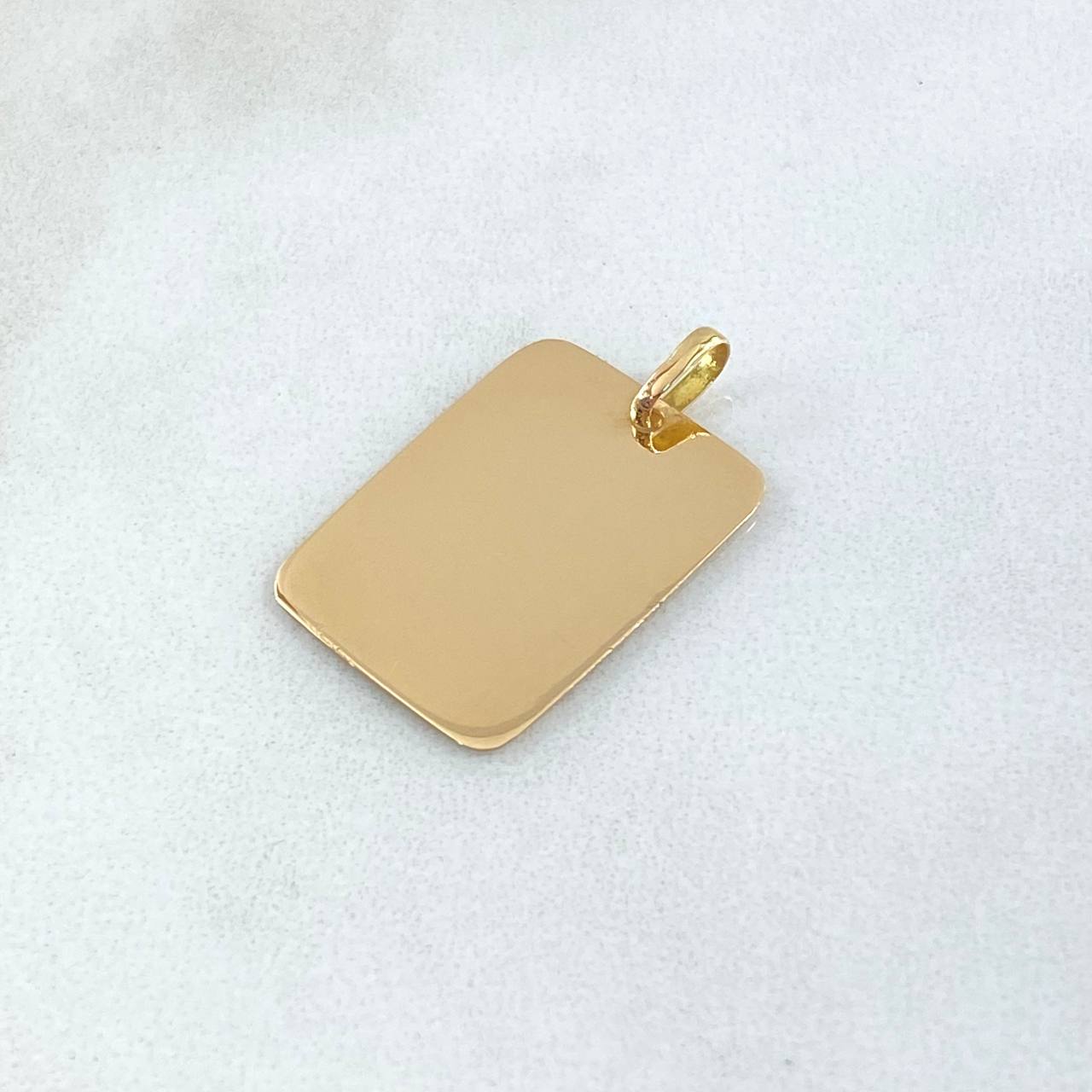 Dije Placa Rectangular 1.85gr / 2.5cm / Lisa Oro Amarillo 18K