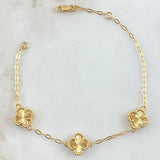 Pulso Aro Seguido Trebol VCyA 4.9gr / 19cm / 2mm Diamantado Oro Amarillo Nac.Esp. 18K ©