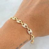 Pulso GC 10gr / 19cm / 7mm Circones Blancos Oro Amarillo 18K ©