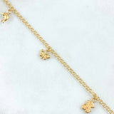 Tobillera Aro Seguido 3.55gr / 25cm / 2.4mm Oso-Pez-Oso Ts-Mariposa-Delfin-Abeja Oro Amarillo 18K ©