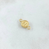 Herraje Letra N 0.45gr / 1.5cm / Circulo Bordeado Oro Amarillo 18K