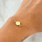 Herraje Letra N 0.45gr / 1.5cm / Circulo Bordeado Oro Amarillo 18K