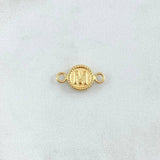 Herraje Letra M 0.5gr / 1.5cm / Circulo Bordeado Oro Amarillo 18K