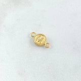 Herraje Letra M 0.5gr / 1.5cm / Circulo Bordeado Oro Amarillo 18K