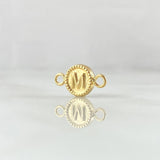 Herraje Letra M 0.45gr / 1.5cm / Circulo Bordeado Oro Amarillo 18K