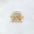 Herraje Herradura Caballos 2.65gr / 2.2cm / Circones Blancos Tres Oros 18K