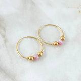 Candongas Trio 2.2gr / 2.8cm / Bolas Lisas Perlada Oro Amarillo 18K ©