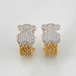Topos Arete Oso Ts 4.7g / 9.1mm Dos Oros Amarillo Blanco 18K