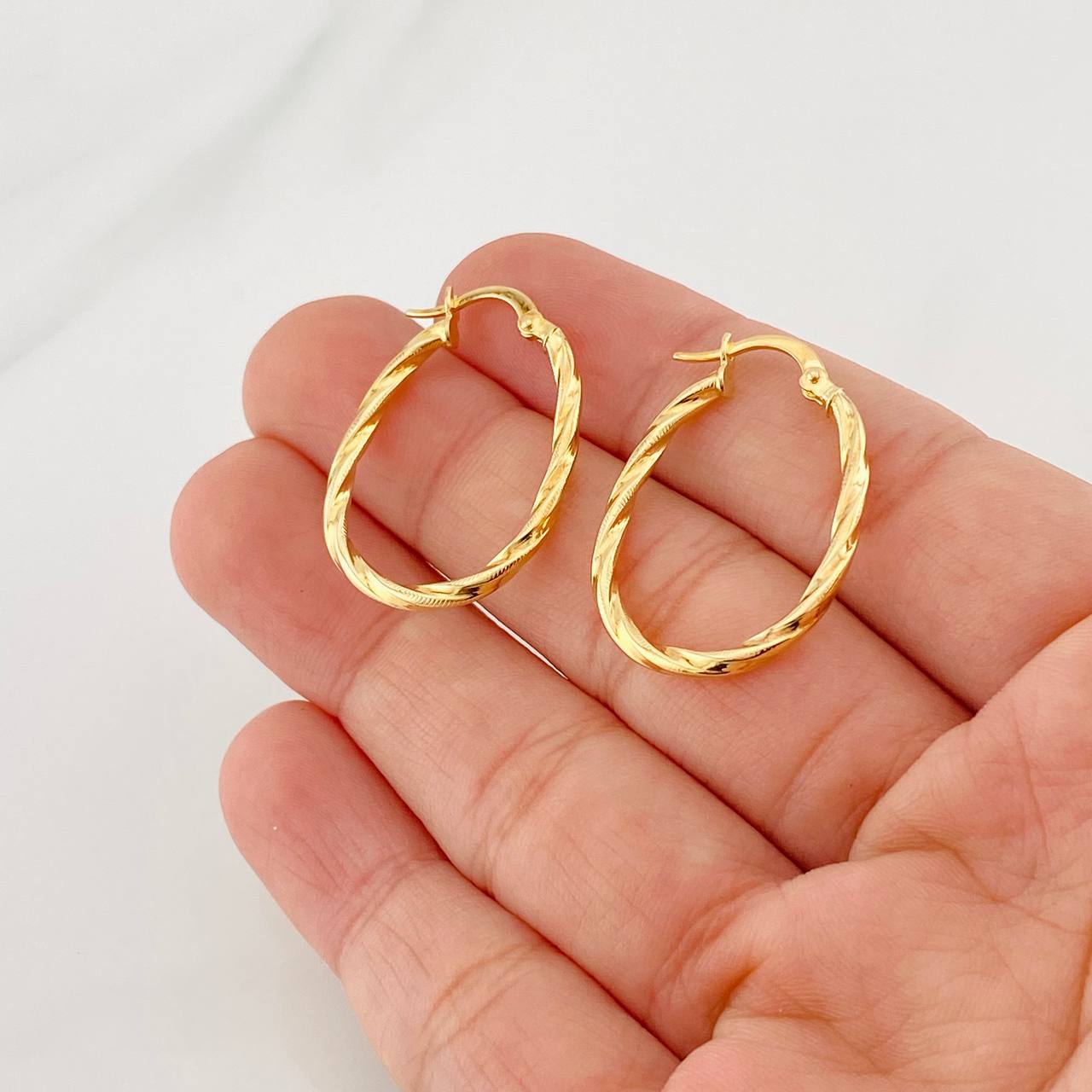 Candongas Mary Ovaladas 1.5g / 3cm Oro Amarillo 18K