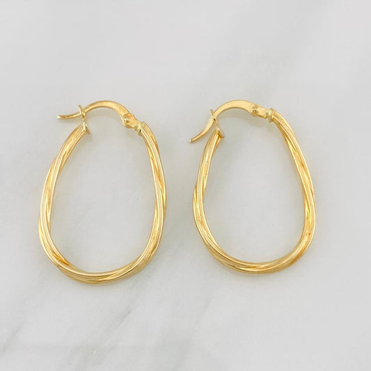Candongas Arielle Ovaladas 1.4g / 3cm Oro Amarillo 18K