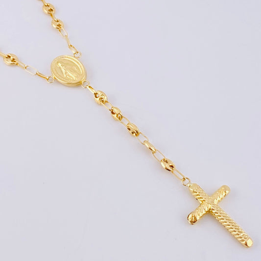 Rosario GC Diamantado Virgen Milagrosa 8.15g / 55cm / 4.2mm Oro Amarillo 18K