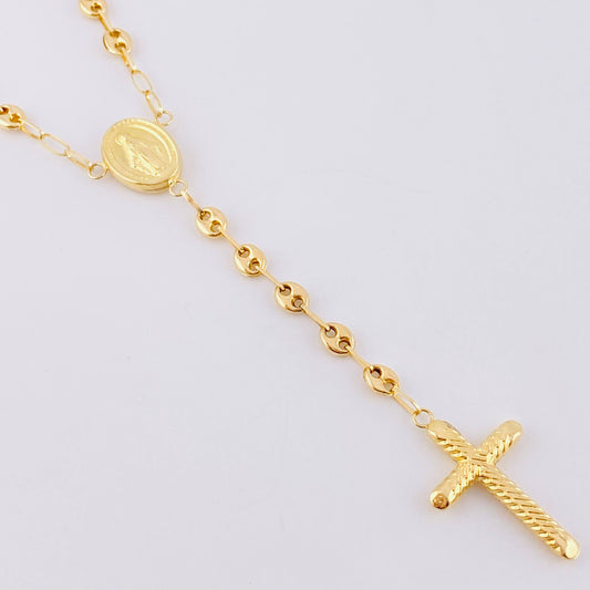 Rosario GC Diamantado Virgen Milagrosa 8.1g / 55cm / 4.2mm Oro Amarillo 18K