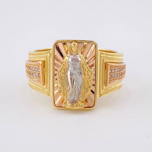Anillo Virgen Milagrosa 7.8g / T9 Tres Oros 18K