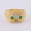 Anillo Búho 7.75g / T10 Dos Oros Amarillo Blanco 18K
