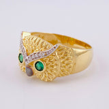 Anillo Búho 7.75g / T10 Dos Oros Amarillo Blanco 18K
