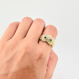 Anillo Búho 7.75g / T10 Dos Oros Amarillo Blanco 18K