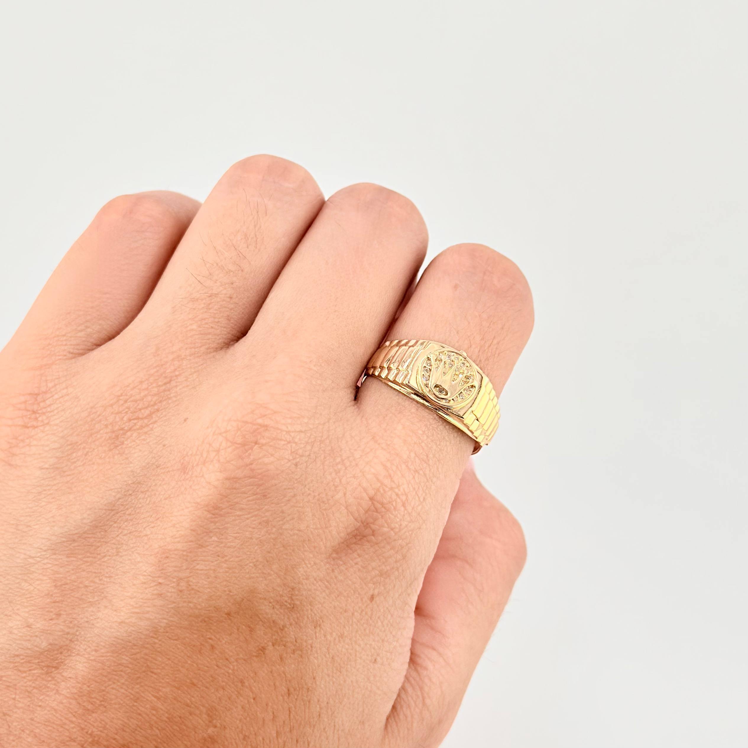 Anillo Correa Corona 4g / T6 3/4 Oro Amarillo 18K