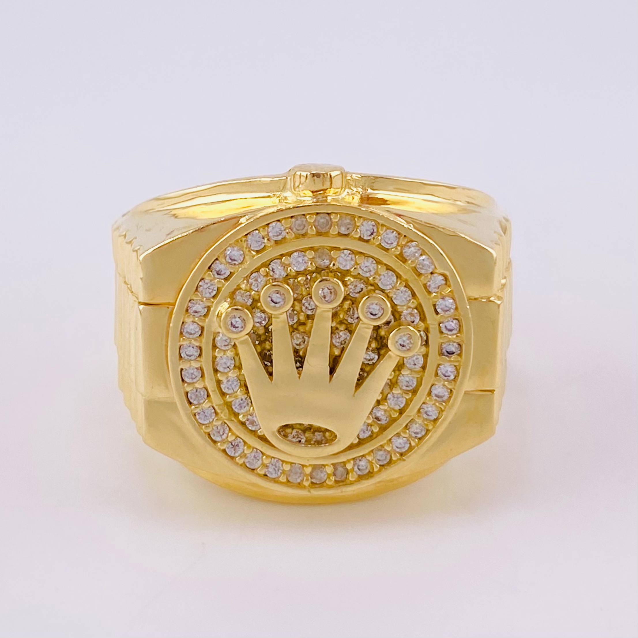Anillo Cinturón Corona 8g / T10 3/4 Oro Amarillo 18K