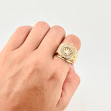 Anillo Cinturón Corona 7.25g / T7 3/4 Oro Amarillo 18K
