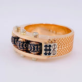 Anillo Trio Bolas de Fuego 16.45g / T12 3/4 Dos Oros Blanco Rosa 18K