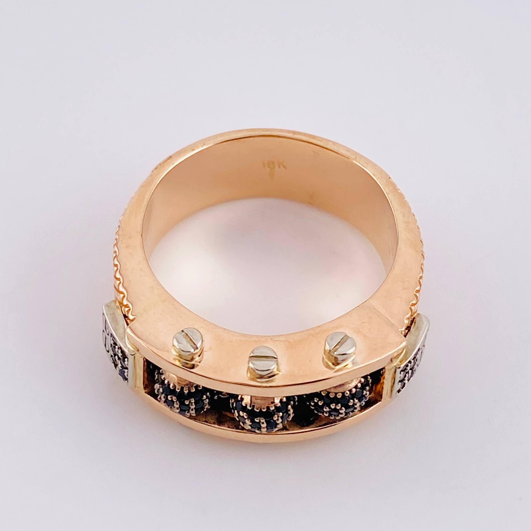 Anillo Trio Bolas de Fuego 16.45g / T12 3/4 Dos Oros Blanco Rosa 18K