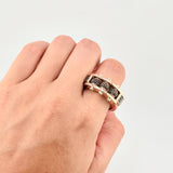 Anillo Trio Bolas de Fuego 16.45g / T12 3/4 Dos Oros Blanco Rosa 18K