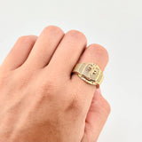 Anillo Cruz Cristo Malla 8.1g / T9 1/2 Oro Amarillo 18K
