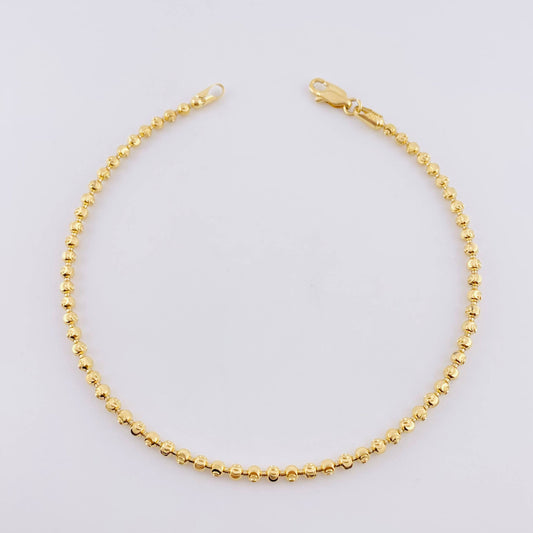 Tobillera Militar Media Luna 8.3g / 25.6cm / 3mm Oro Amarillo 18K