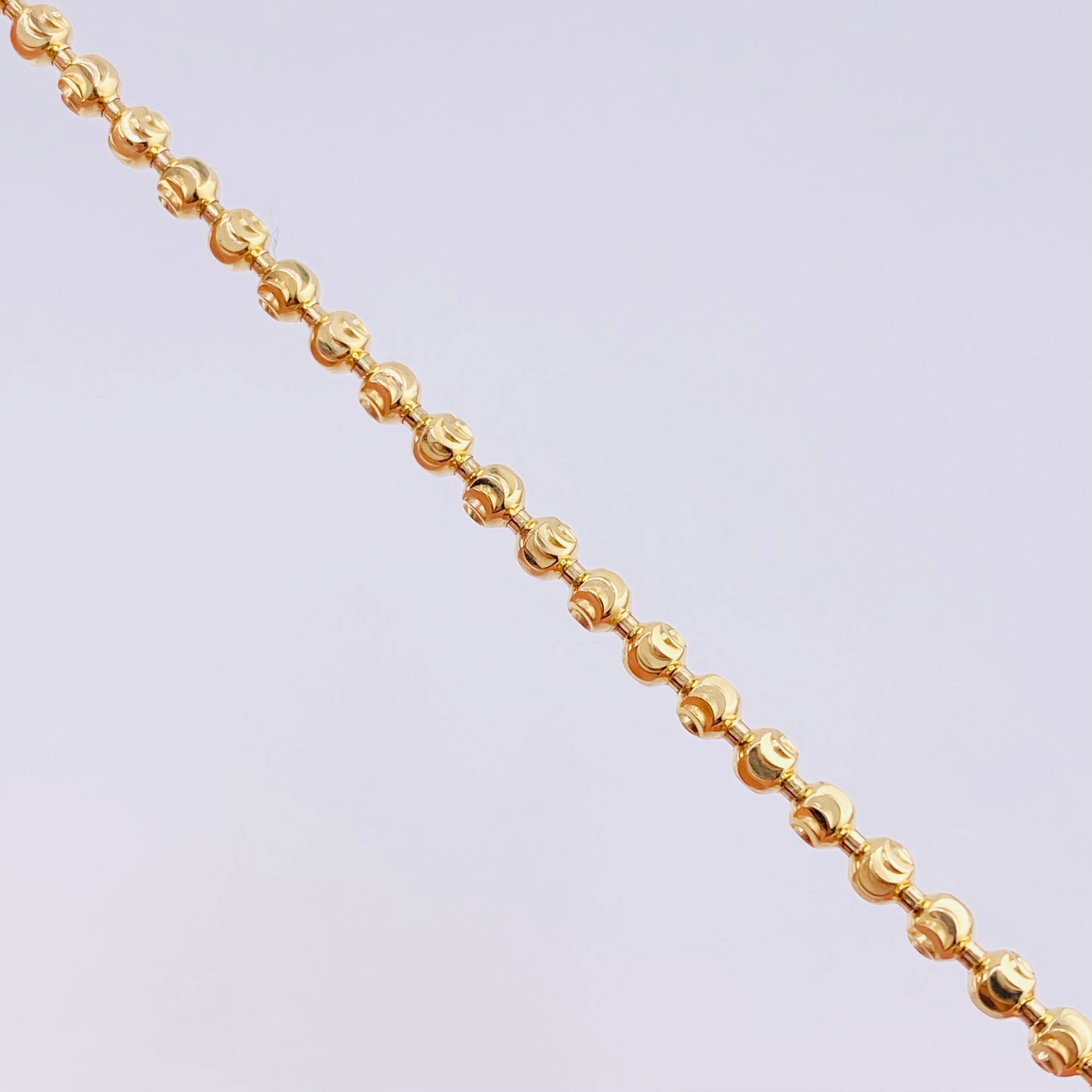 Tobillera Militar Media Luna 11.5g / 24.4cm / 4mm Oro Amarillo 18K