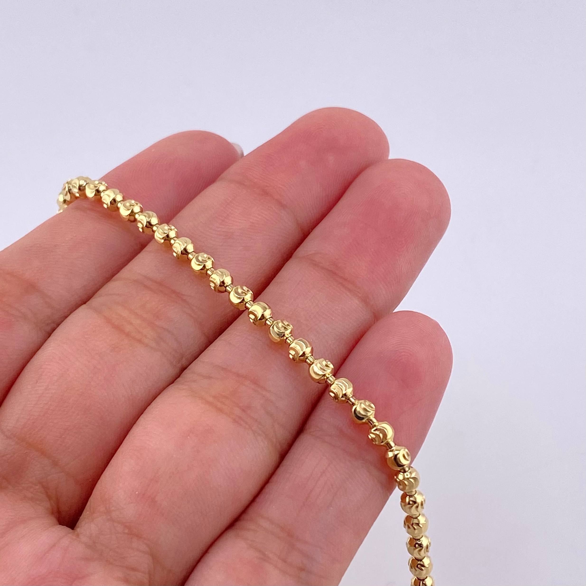 Tobillera Militar Media Luna 8.3g / 25.6cm / 3mm Oro Amarillo 18K